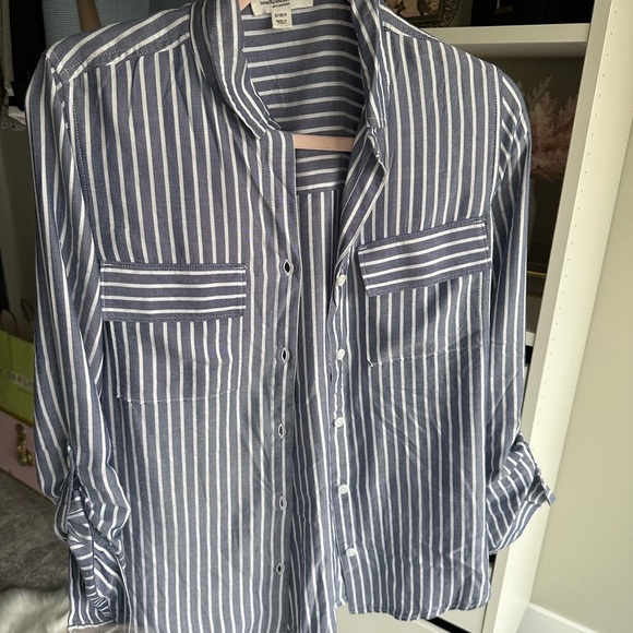 Beachlunchlounge Blue Striped Blouse - Picture 3 of 3